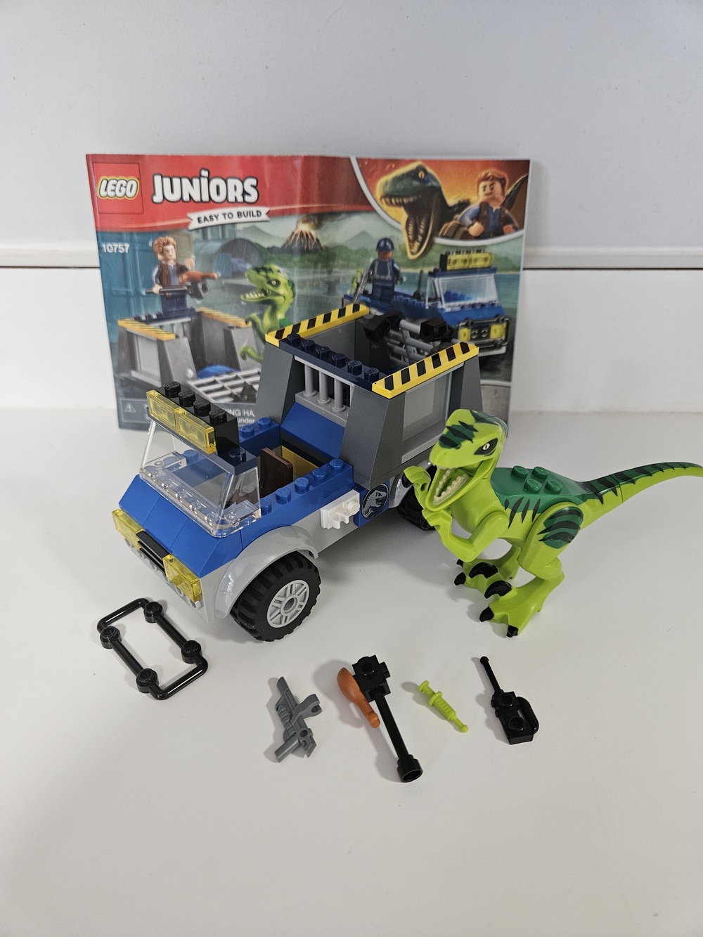 LEGO Juniors Jurassic World Raptor Rescue Truck 10757 Dino Manual No Minifigures
